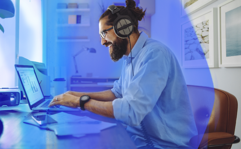 Man working on a laptop